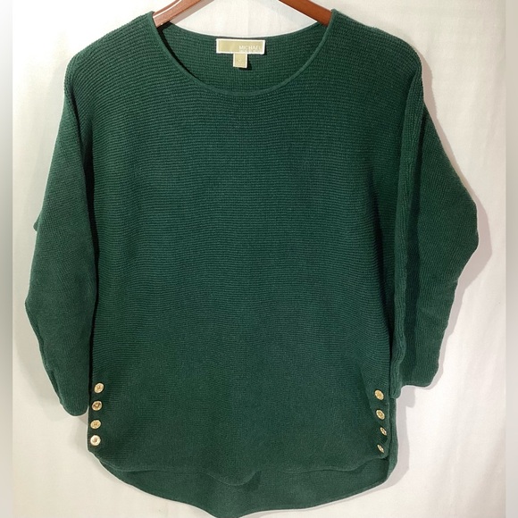 Michael Kors Woman’s Sweater Top Size M Color Green Long Sleeves Knit - Picture 5 of 12
